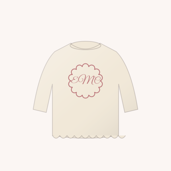 Personalized Scalloped Sweatshirt Set